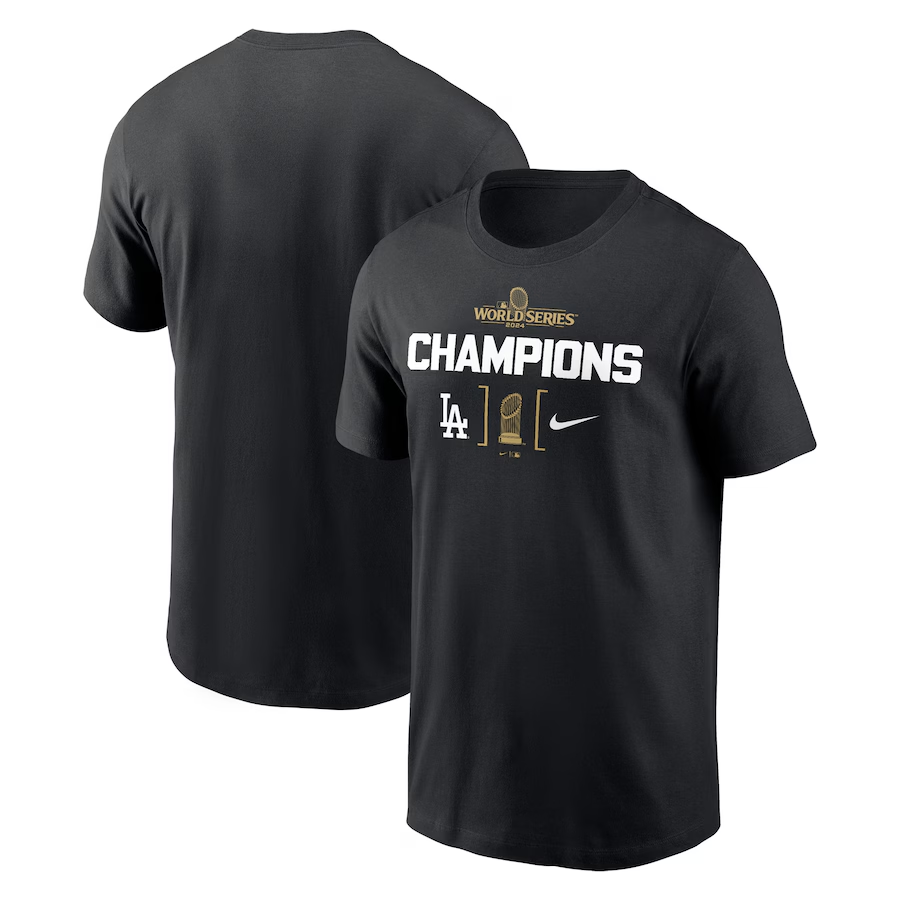 Men Los Angeles Dodgers 2024 MLB World Series Champions black T shirts style 5->mlb t-shirts->Sports Accessory
